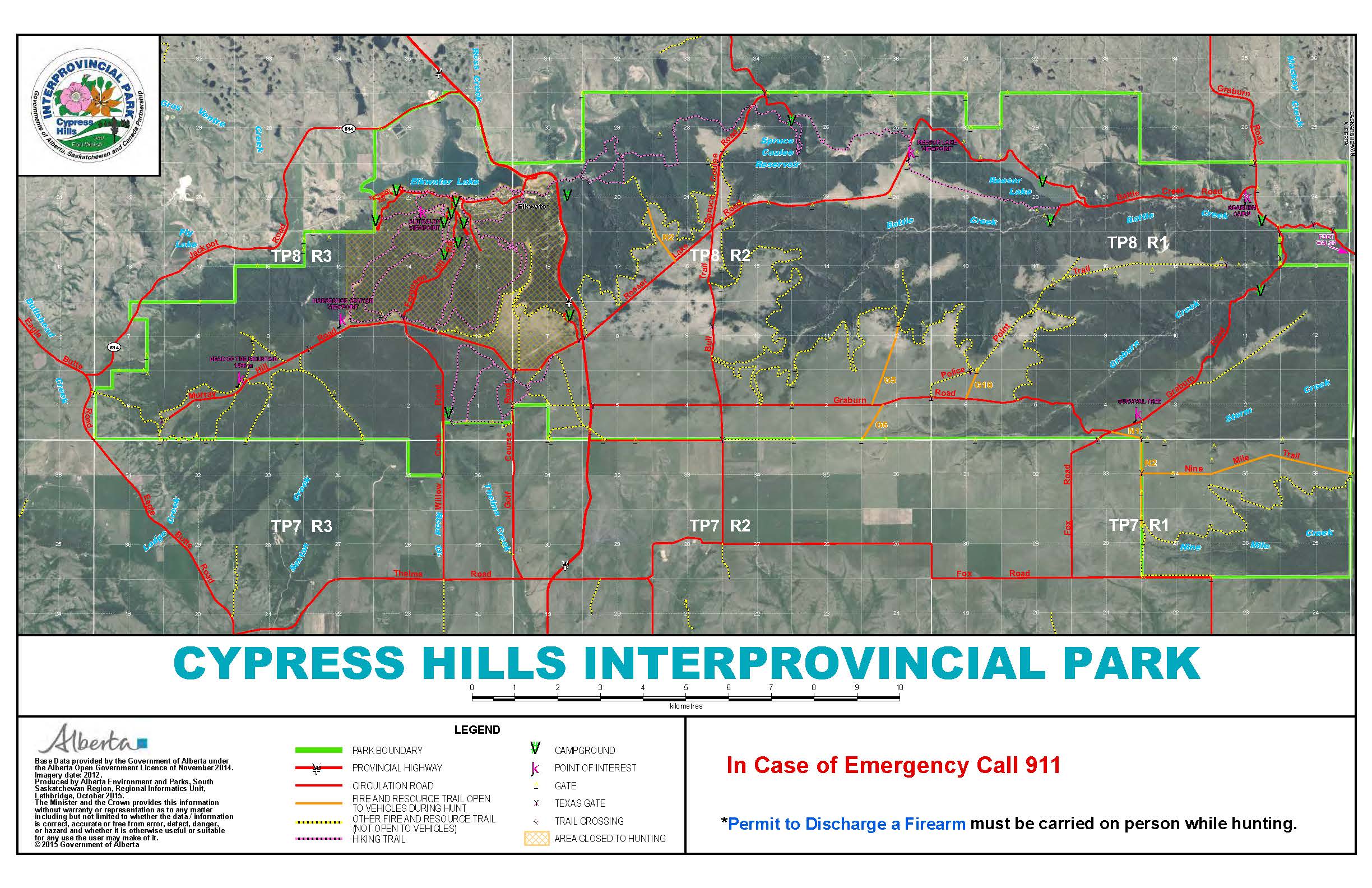 Cypress Hills Interprovincial Park Map Cypress Hills Pp - Hunter Information Package | Alberta Parks